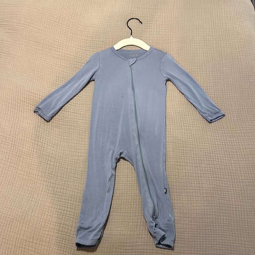 Kyte BABY zippered romper, colour: slate, size 18-24 mo